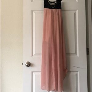 Asymmetrical Pink and Black Dress